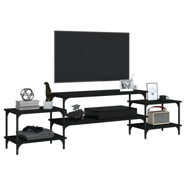 vidaXL TV-benk svart 197x35x52 cm konstruert tre