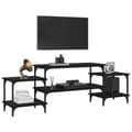 Miniatyrbilde 4 av 10: vidaXL TV-benk svart 157x35x52 cm konstruert tre