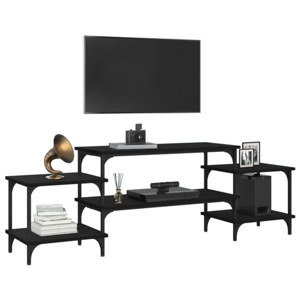 vidaXL TV-benk svart 157x35x52 cm konstruert tre