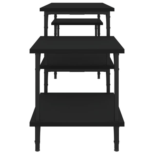 vidaXL TV-benk svart 157x35x52 cm konstruert tre