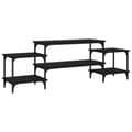 Miniatyrbilde 1 av 10: vidaXL TV-benk svart 157x35x52 cm konstruert tre