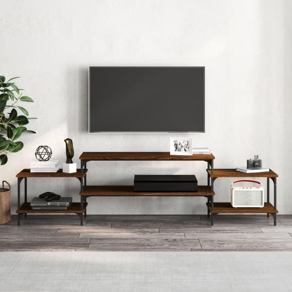 vidaXL TV-benk brun eik 197x35x52 cm konstruert tre