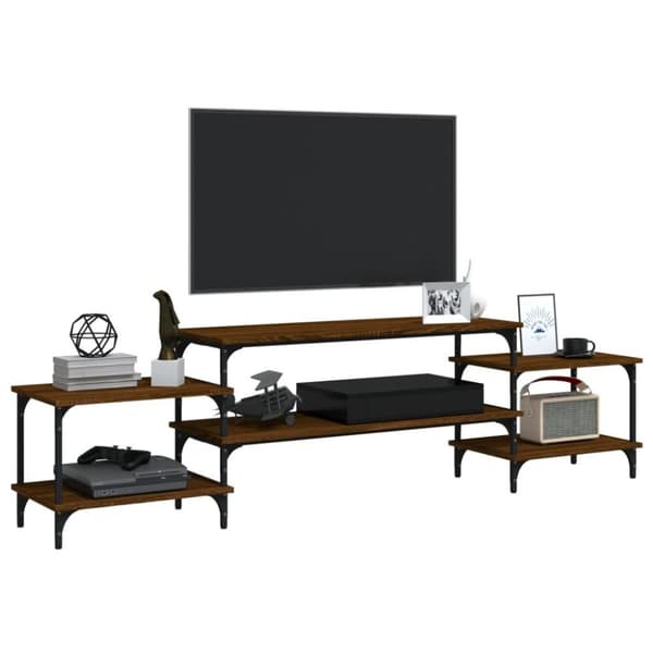 vidaXL TV-benk brun eik 197x35x52 cm konstruert tre
