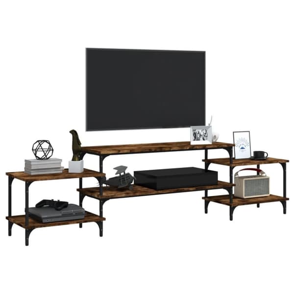 vidaXL Tv-bänk rökfärgad ek 197x35x52 cm konstruerat trä