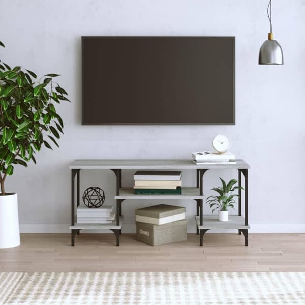 vidaXL TV-benk grå sonoma 102x35x45,5 cm konstruert tre