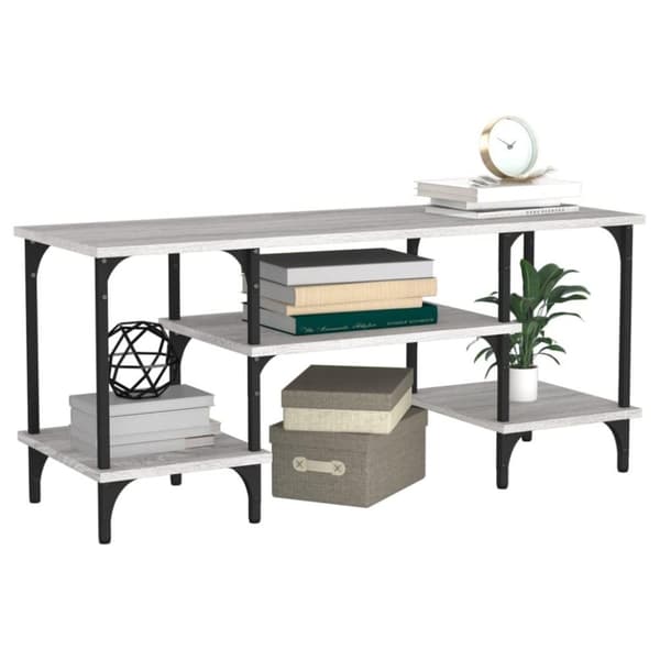 vidaXL TV-benk grå sonoma 102x35x45,5 cm konstruert tre
