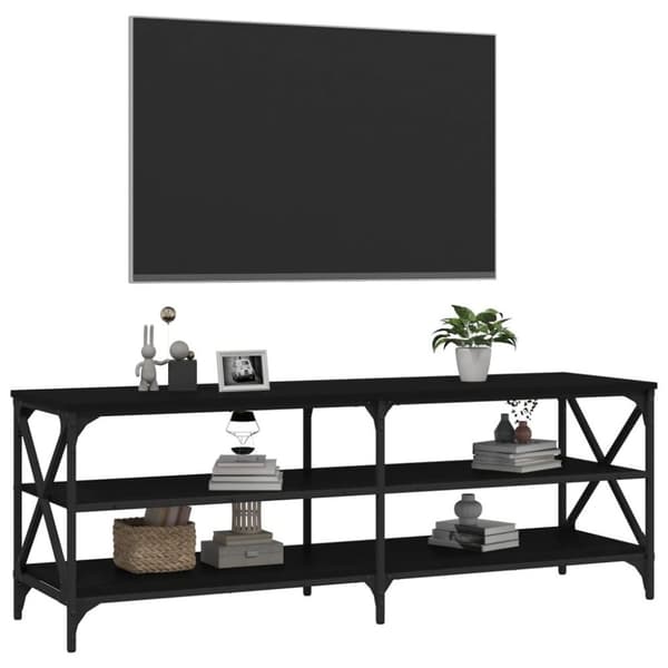 vidaXL tv-bord 140x40x50 cm konstrueret træ sort