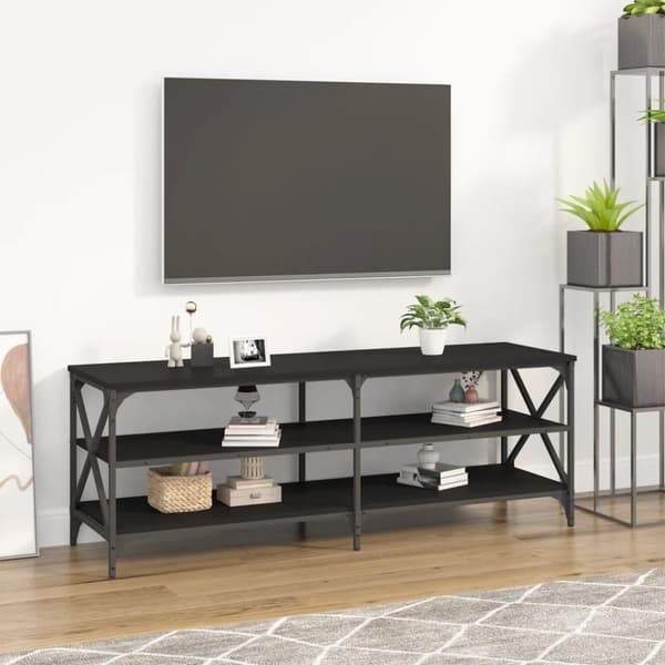 vidaXL tv-bord 140x40x50 cm konstrueret træ sort
