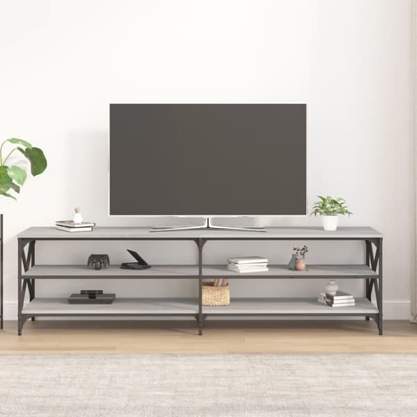 vidaXL Tv-bänk grå sonoma 180x40x50 cm konstruerat trä