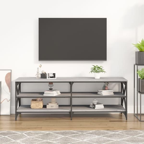 vidaXL tv-bord 140x40x50 cm konstrueret træ grå sonoma-eg