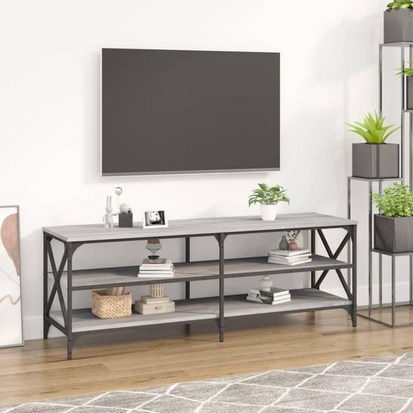 vidaXL tv-bord 140x40x50 cm konstrueret træ grå sonoma-eg