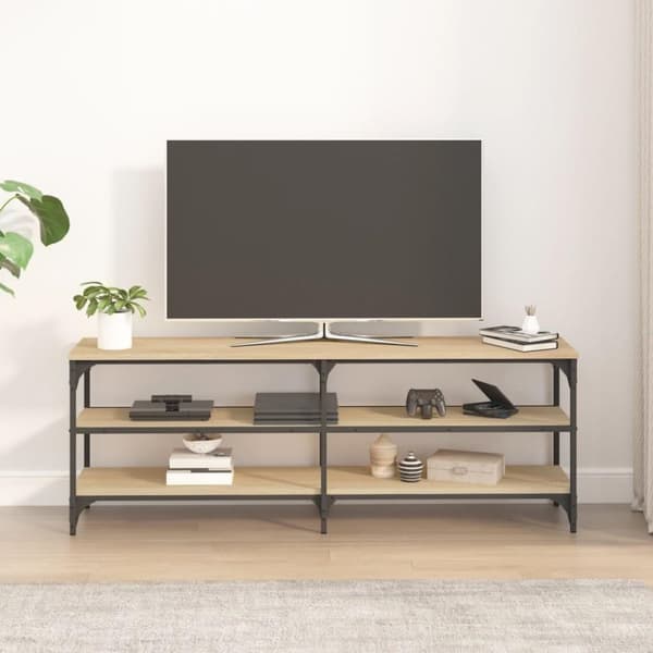 vidaXL tv-bord 140x30x50 cm konstrueret træ sonoma-eg