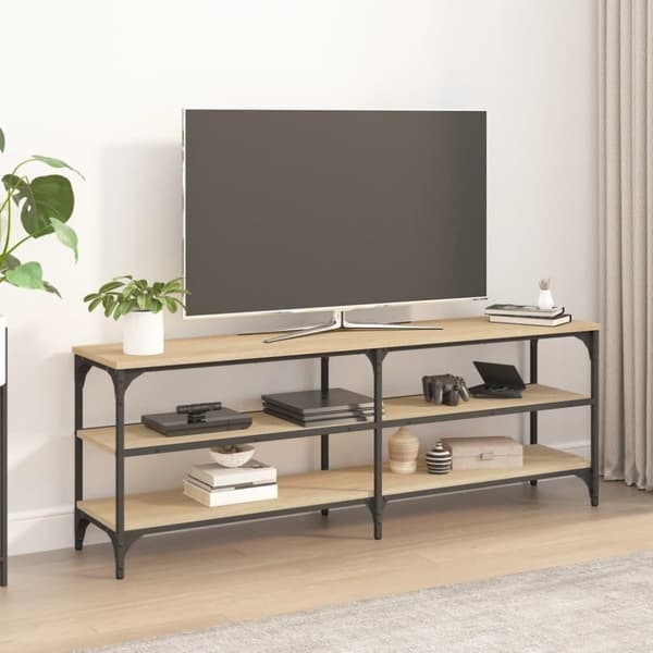 vidaXL tv-bord 140x30x50 cm konstrueret træ sonoma-eg