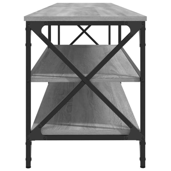 vidaXL tv-bord 200x40x50 cm konstrueret træ og metal grå sonoma-eg
