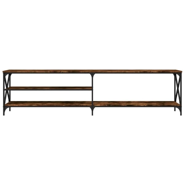 vidaXL tv-bord 200x40x50 cm konstrueret træ metal røget egetræsfarve