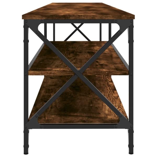 vidaXL tv-bord 200x40x50 cm konstrueret træ metal røget egetræsfarve