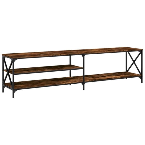 vidaXL tv-bord 200x40x50 cm konstrueret træ metal røget egetræsfarve