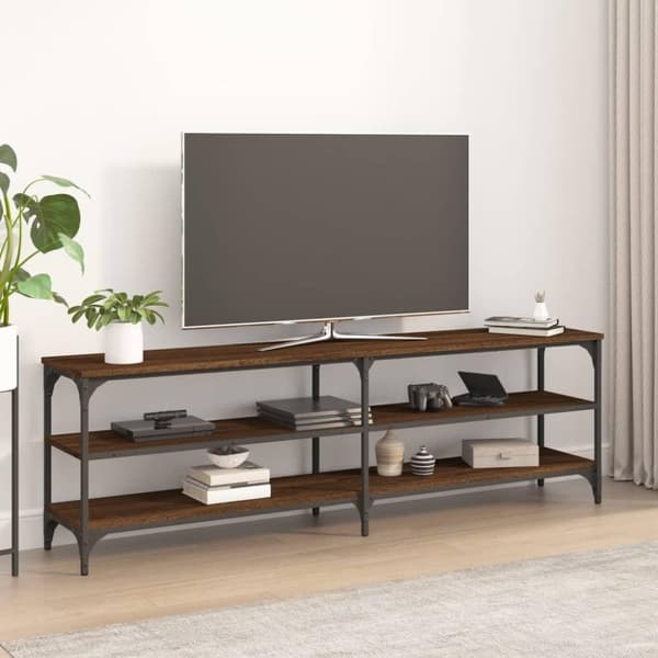 vidaXL TV-benk brun eik 160x30x50 cm konstruert tre