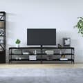 Miniatyrbilde 3 av 10: vidaXL TV-benk svart 200x30x50 cm konstruert tre og metall