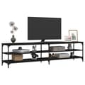 Miniatyrbilde 4 av 10: vidaXL TV-benk svart 200x30x50 cm konstruert tre og metall