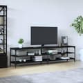Miniatyrbilde 2 av 10: vidaXL TV-benk svart 200x30x50 cm konstruert tre og metall