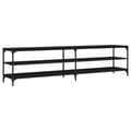 Miniatyrbilde 1 av 10: vidaXL TV-benk svart 200x30x50 cm konstruert tre og metall