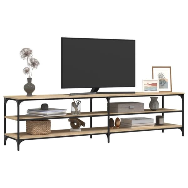 vidaXL TV-benk sonoma eik 200x30x50 cm konstruert tre og metall