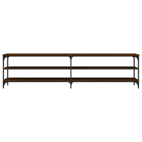 vidaXL Tv-bänk brun ek 200x30x50 cm konstruerat trä och metall