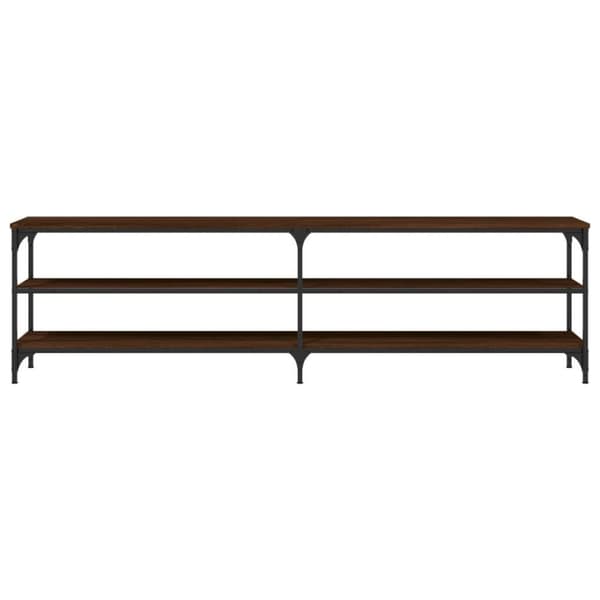 vidaXL tv-bord 180x30x50 cm konstrueret træ og metal brun egetræsfarve
