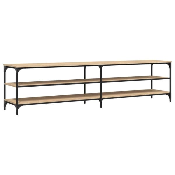 vidaXL tv-bord 200x30x50 cm konstrueret træ og metal sonoma-eg