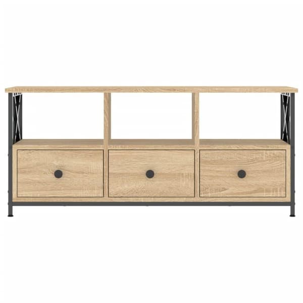 vidaXL TV-taso Sonoma-tammi 102x33x45 cm tekninen puu ja rauta