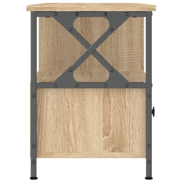 vidaXL TV-taso Sonoma-tammi 102x33x45 cm tekninen puu ja rauta