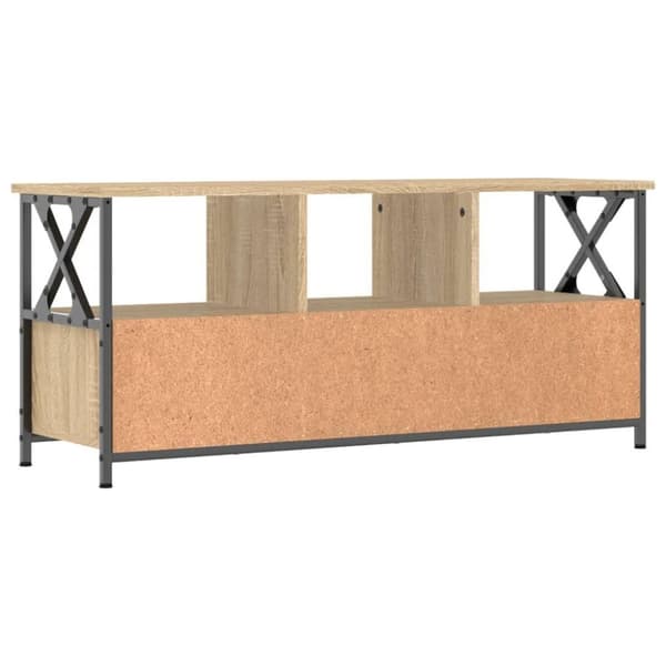 vidaXL TV-taso Sonoma-tammi 102x33x45 cm tekninen puu ja rauta