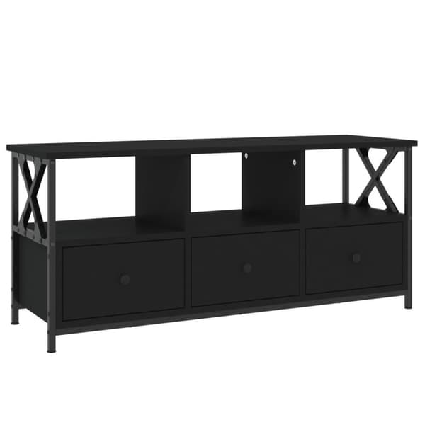 vidaXL tv-bord 102x33x45 cm konstrueret træ og jern sort
