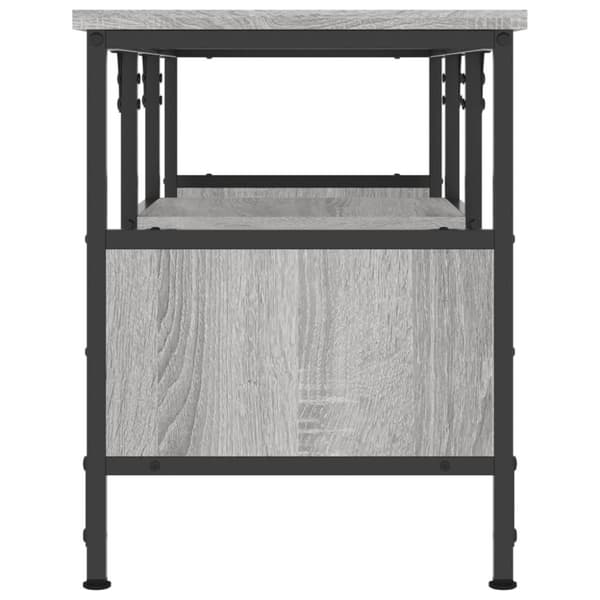 vidaXL TV-benk grå sonoma 100x35x45 cm konstruert tre og jern