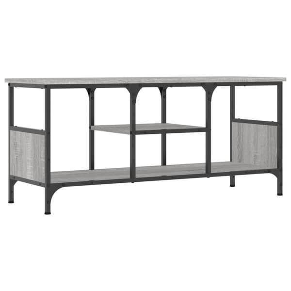 vidaXL TV-benk grå sonoma 100x35x45 cm konstruert tre og jern