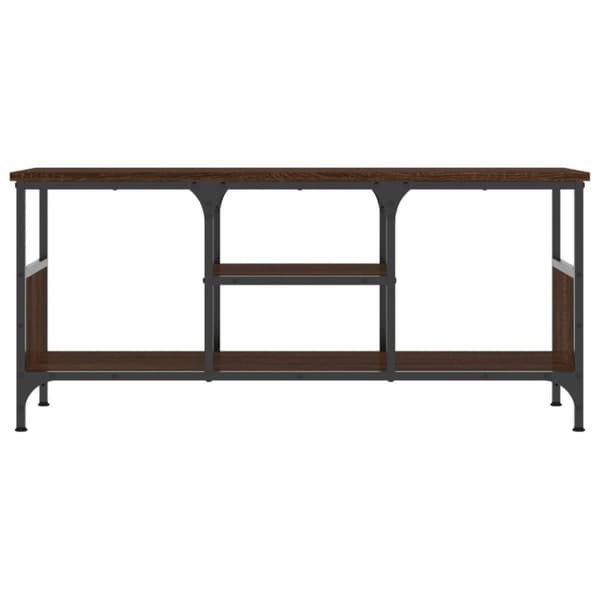 vidaXL tv-bord 100x35x45 cm konstrueret træ og jern brun egetræsfarve