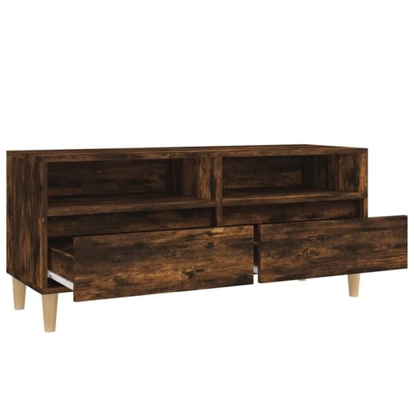 vidaXL tv-bord 100x34,5x44,5 cm konstrueret træ røget egetræsfarve