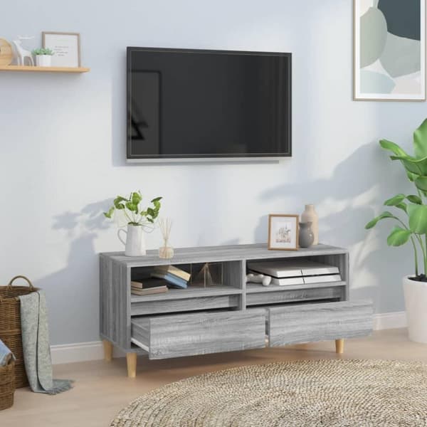vidaXL TV-taso harmaa Sonoma 100x34,5x44,5 cm tekninen puu