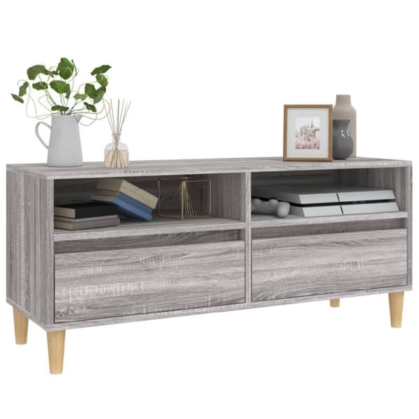 vidaXL TV-taso harmaa Sonoma 100x34,5x44,5 cm tekninen puu