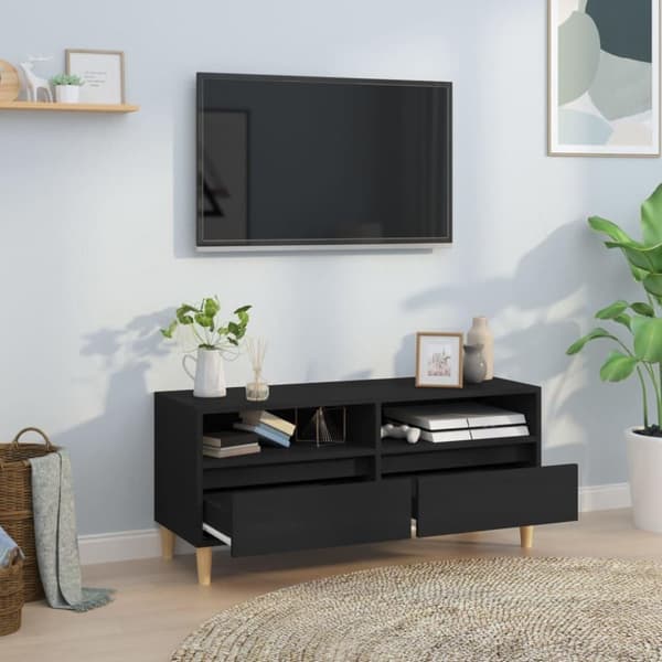 vidaXL TV-benk svart 100x34,5x44,5 cm konstruert tre