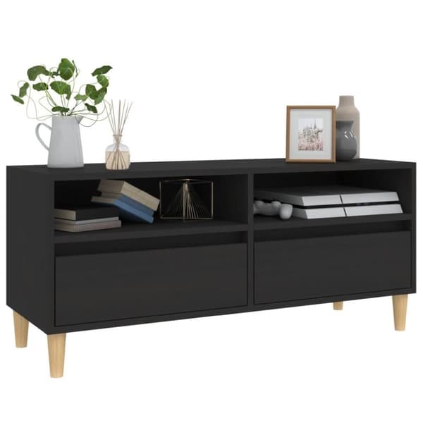 vidaXL TV-benk svart 100x34,5x44,5 cm konstruert tre