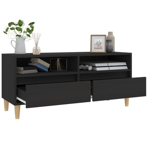 vidaXL TV-benk svart 100x34,5x44,5 cm konstruert tre
