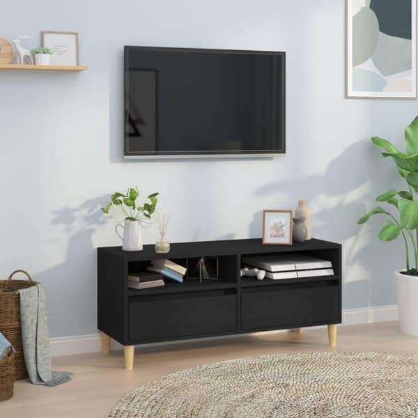 vidaXL TV-benk svart 100x34,5x44,5 cm konstruert tre