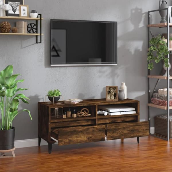 vidaXL TV-benk røkt eik 100x34,5x44,5 cm konstruert tre