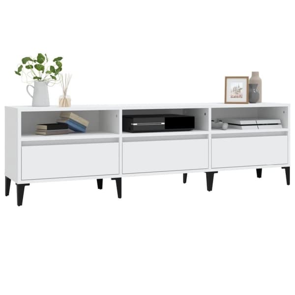 vidaXL Tv-bänk vit 150x30x44,5 cm konstruerat trä
