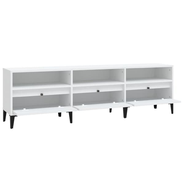 vidaXL Tv-bänk vit 150x30x44,5 cm konstruerat trä