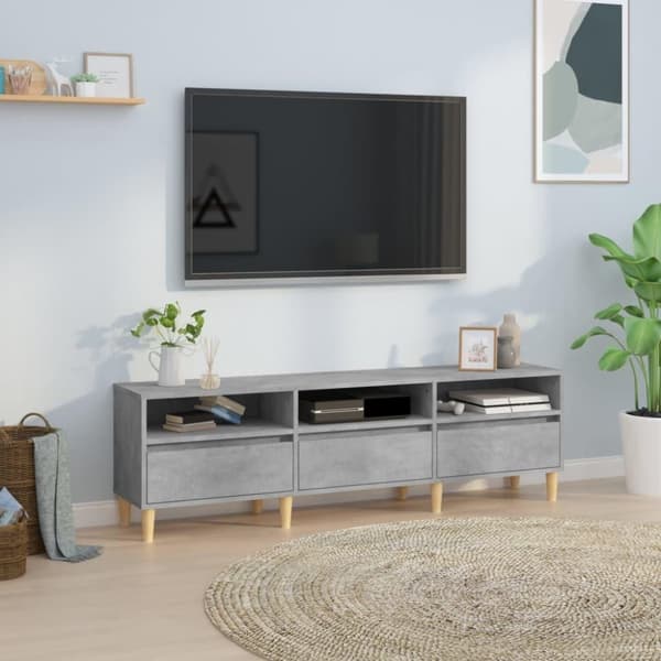 vidaXL TV-benk betonggrå 150x30x44,5 cm konstruert tre