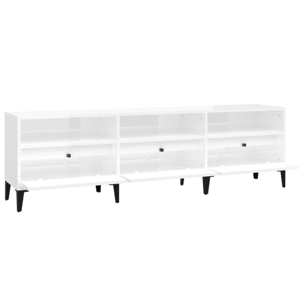 vidaXL TV-benk høyglans hvit 150x30x44,5 cm konstruert tre