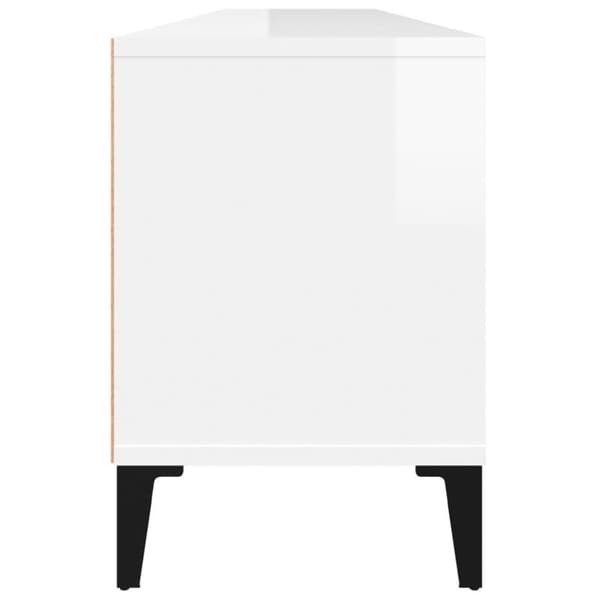 vidaXL TV-benk høyglans hvit 150x30x44,5 cm konstruert tre